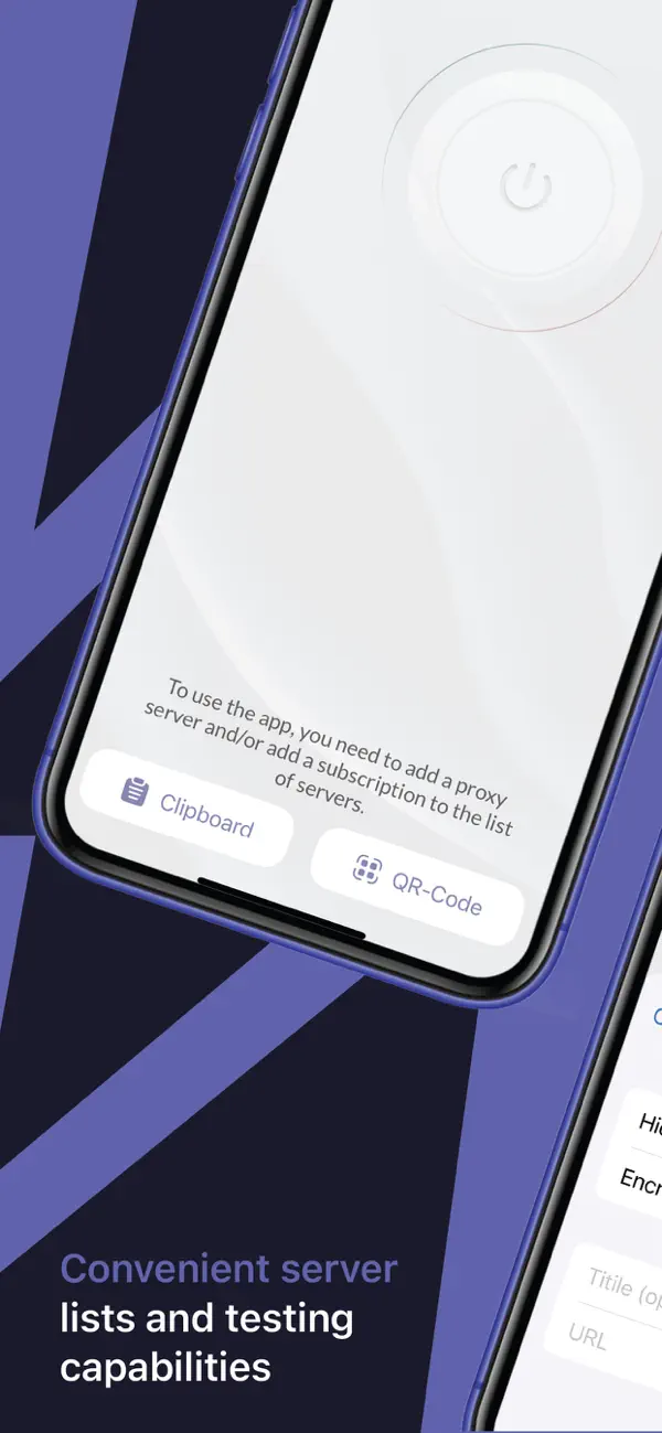 Официальный экран Happ для iPhone с кнопками импорта